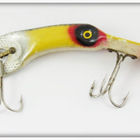 Vintage Unknown Yellow Metal Diving Lure With Tail