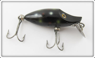 Vintage Heddon Spots On Black Tiny River Runt Lure 350 SOB