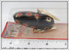 Heddon Black Gold & Red Spots Crazy Crawler On Card