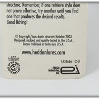 Heddon Black Gold & Red Spots Crazy Crawler On Card