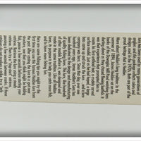 Heddon Black Gold & Red Spots Crazy Crawler On Card