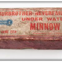 Pflueger 4 Brothers FourBrother Neverfail Under Water Minnow Empty Box