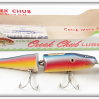 Vintage Creek Chub Rainbow Jointed Pikie Lure In Box 2608 DD