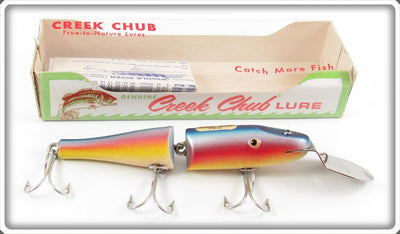 Vintage Creek Chub Rainbow Jointed Pikie Lure In Box 2608 DD