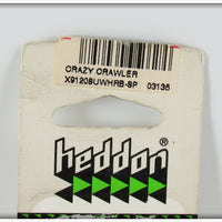 Heddon White Head Red Body Crazy Crawler With Card