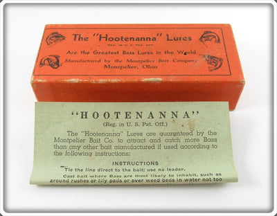 Vintage Montpelier Bait Co Hootenanna Empty Lure Box