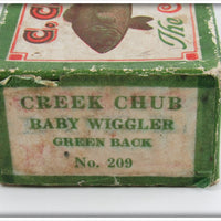 Creek Chub Greenback Baby Wiggler Empty End Label Box 209