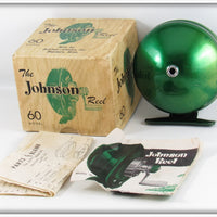Vintage Johnson Green Sidewinder Model 60 Reel In Box 