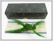 Vintage Weber Green Frogakle In Spider Web Lure Box 