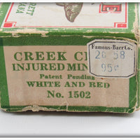 Creek Chub White And Red Injured Minnow In Box 1502