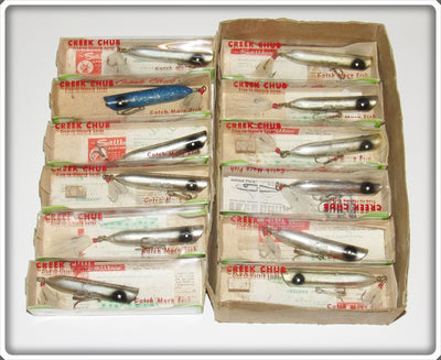 Vintage Creek Chub Striper Strike Dealer Box With 12 Lures