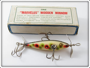 Vintage Pflueger Spotted Marvelus Minnow Lure In Correct Box
