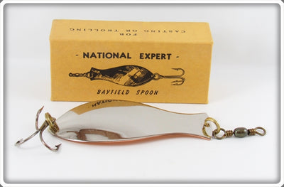 National Expert Bait Co Nickel & Copper Bayfield Spoon In Box 