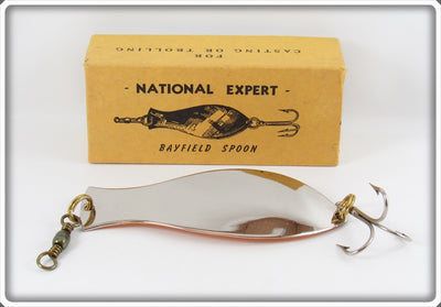 National Expert Bait Co Nickel & Copper Bayfield Spoon In Box