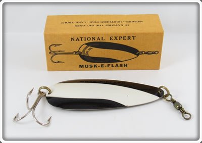 National Expert Bait Co Black, White & Nickel Musk-E Flash In Box