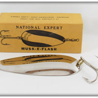Vintage National Expert Bait Co Nickel Musk-E Flash In Box