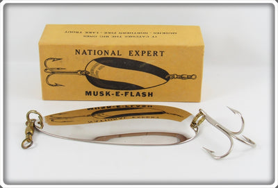 Vintage National Expert Bait Co Nickel Musk-E Flash In Box