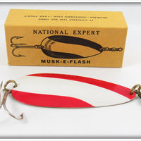 National Expert Bait Co Red, White & Brass Musk-E Flash In Box