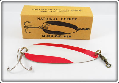 National Expert Bait Co Red, White & Brass Musk-E Flash In Box