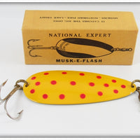 National Expert Bait Co Dotted Red, Yellow & Nickel Musk-E Flash