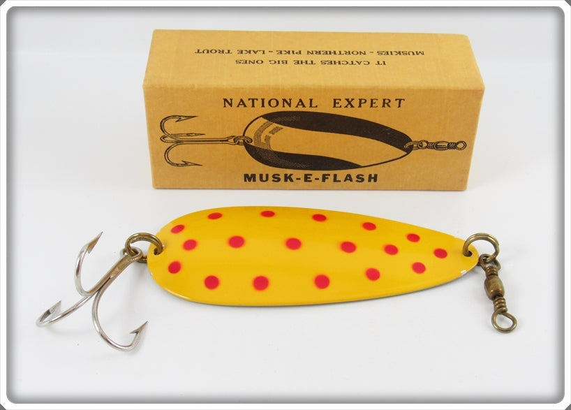 National Expert Bait Co Dotted Red, Yellow & Nickel Musk-E Flash