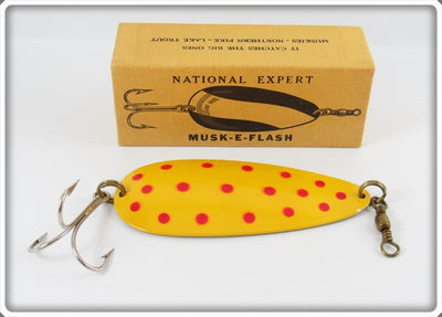 National Expert Bait Co Dotted Red, Yellow & Nickel Musk-E Flash