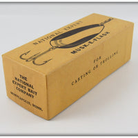 National Expert Bait Co Dotted Red, Yellow & Nickel Musk-E Flash In Box