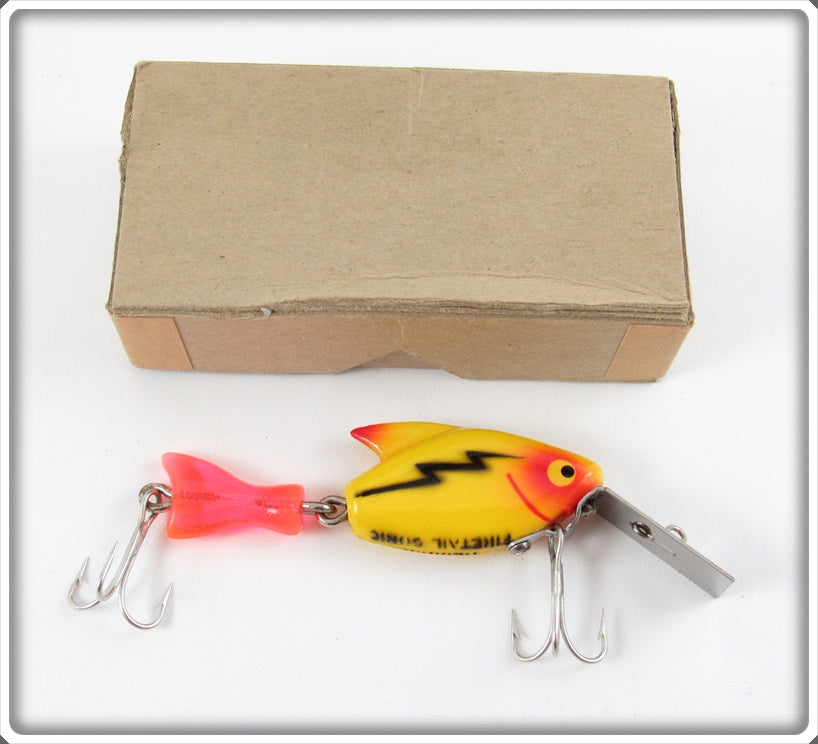 Heddon Yellow Firetail Sonic In Brown Cardboard Research Box 