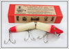 Heddon Red Head White Early Giant Jointed Vamp In Box