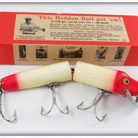 Heddon Red Head White Early Giant Jointed Vamp In Box