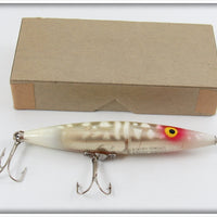 Heddon White & Red Dying Quiver In Brown Cardboard Research Box