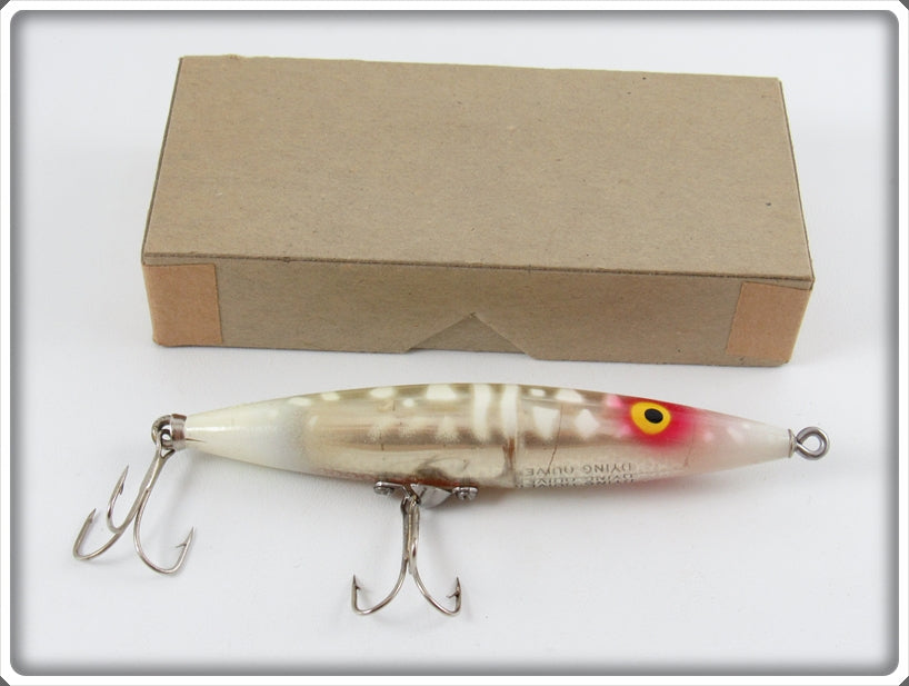 Heddon White & Red Dying Quiver In Brown Cardboard Research Box