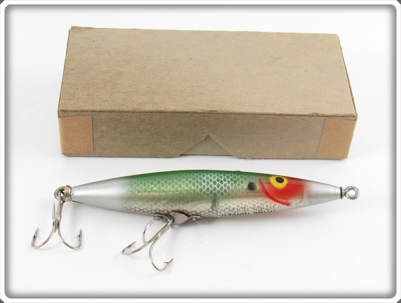 Vintage Heddon Green Shad Dying Quiver In Brown Cardboard Research Box