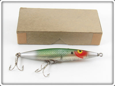 Vintage Heddon Green Shad Dying Quiver In Brown Cardboard Research Box