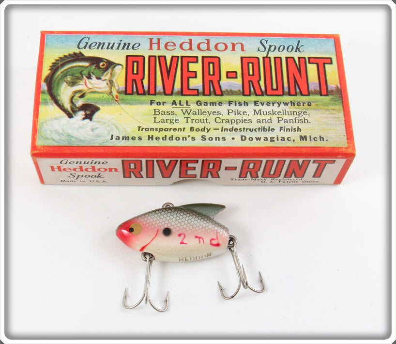 Vintage Heddon Shad Sonic In River Runt Research Box Stamped 385-1