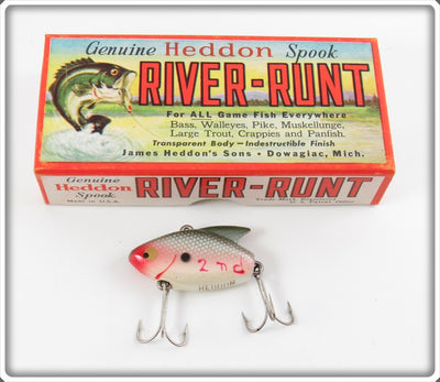 Vintage Heddon Shad Sonic In River Runt Research Box Stamped 385-1