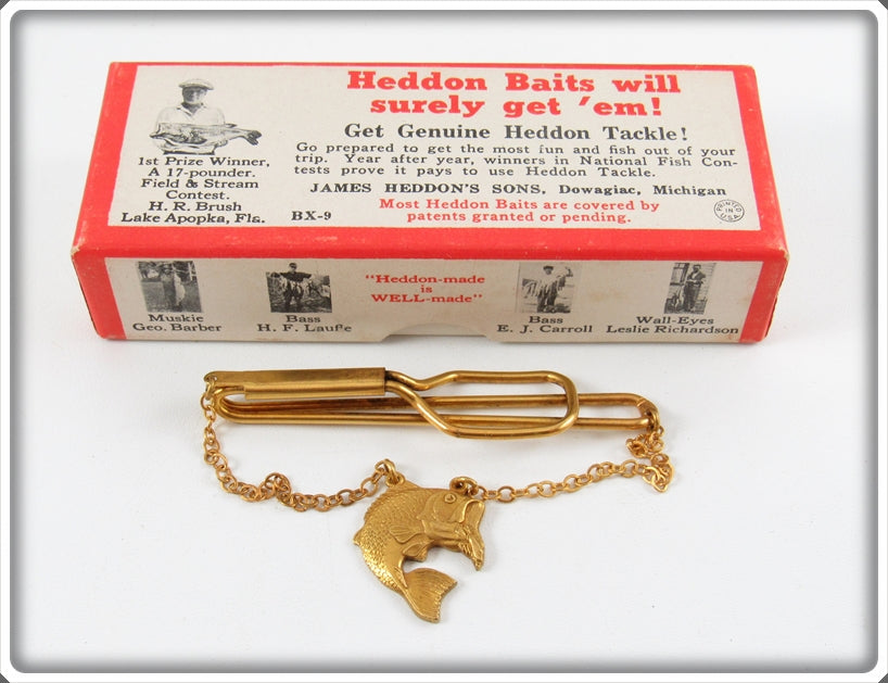 Vintage Heddon Salesman's Promo Tie Clasp In Box