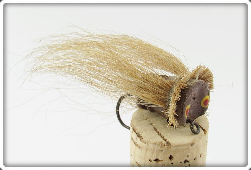 bass lures for fly rods Vintage Hub Bait Co Brown Fly Rod Bass Bug Lure