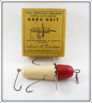 Vintage Ans B Decker White Red Head Bass Bait Lure In Box For Sale