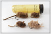 Four Vintage Fly Rod Hair Mice With L.L. Bean Tube 