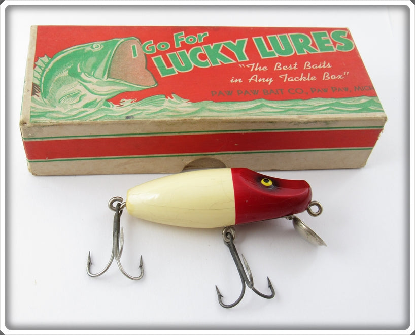 Paw Paw Lucky Lures Red & White River Runt Type In Box 2104