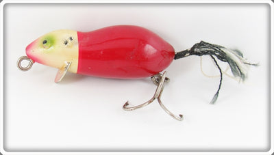 Vintage Paw Paw Red Body White Head Mouse Lure 44