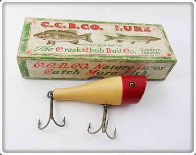 Vintage Creek Chub Red Head White Plunker Lure In Box 3202