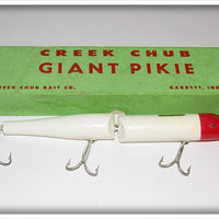 Vintage Creek Chub Red & White Giant Jointed Pikie In Box 802
