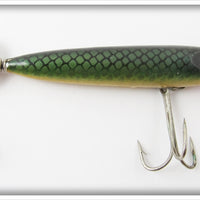 Vintage Heddon Dowagiac Blue Scale Baby Torpedo Lure 129X