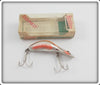 Heddon Chrome/Red Fluorescent Rib NFL Magnum Tadpolly In Correct Box