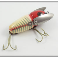 Heddon Red & White Shore 2102XS Crazy Crawler In Correct Box With Green Paper