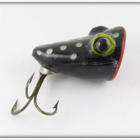 Vintage Brook's Black Silver Spotted Frog Popper Lure