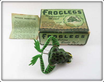 Vintage Jenson Green Froglegs Kicker Lure In Box