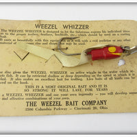 Vintage The Weezel Bait Co Red Weezel Whizzer Lure On Card